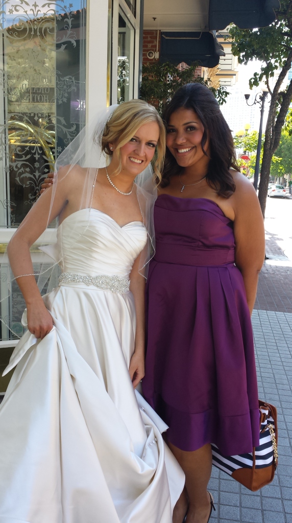 The  GORGEOUS Bride and I outside the hotel, right before we headed to the ceremony site!! AHHH!